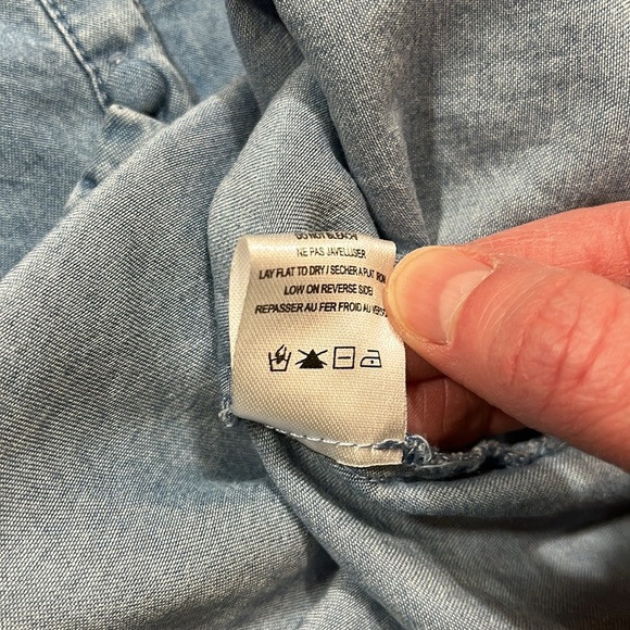 Gentle Fawn Chambray Dress Button Down Cap Flutter Sleeve Blue Size 8 EUC - Picture 12 of 13